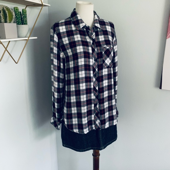 Rails • Hunter Shirt Button Down in Black & White & Red • S • Retail $178 - Picture 5 of 11